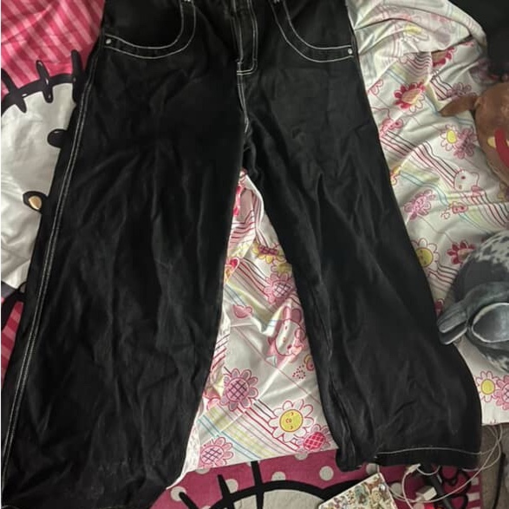 JNCO Black Cargo Pants